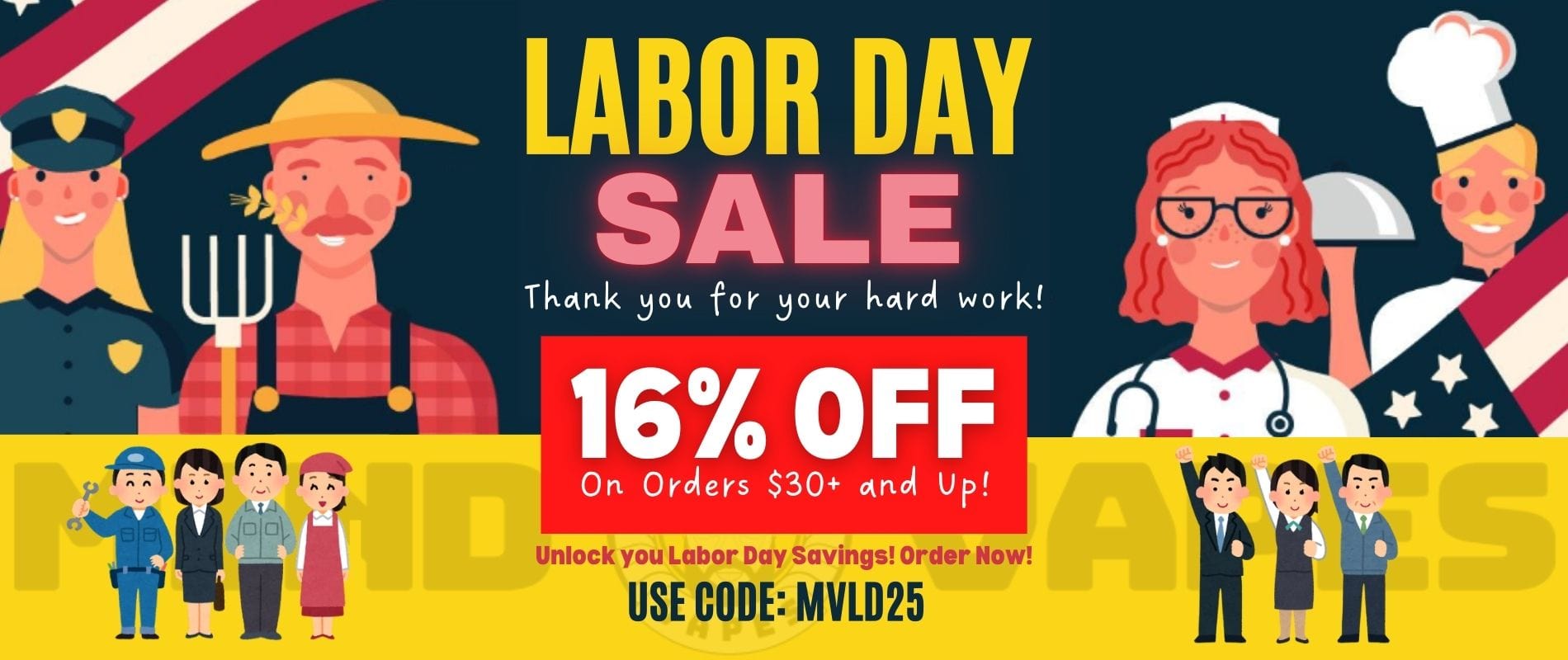 Mind Vapes Labor Day Sale 2025 16% OFF on Orders $30+