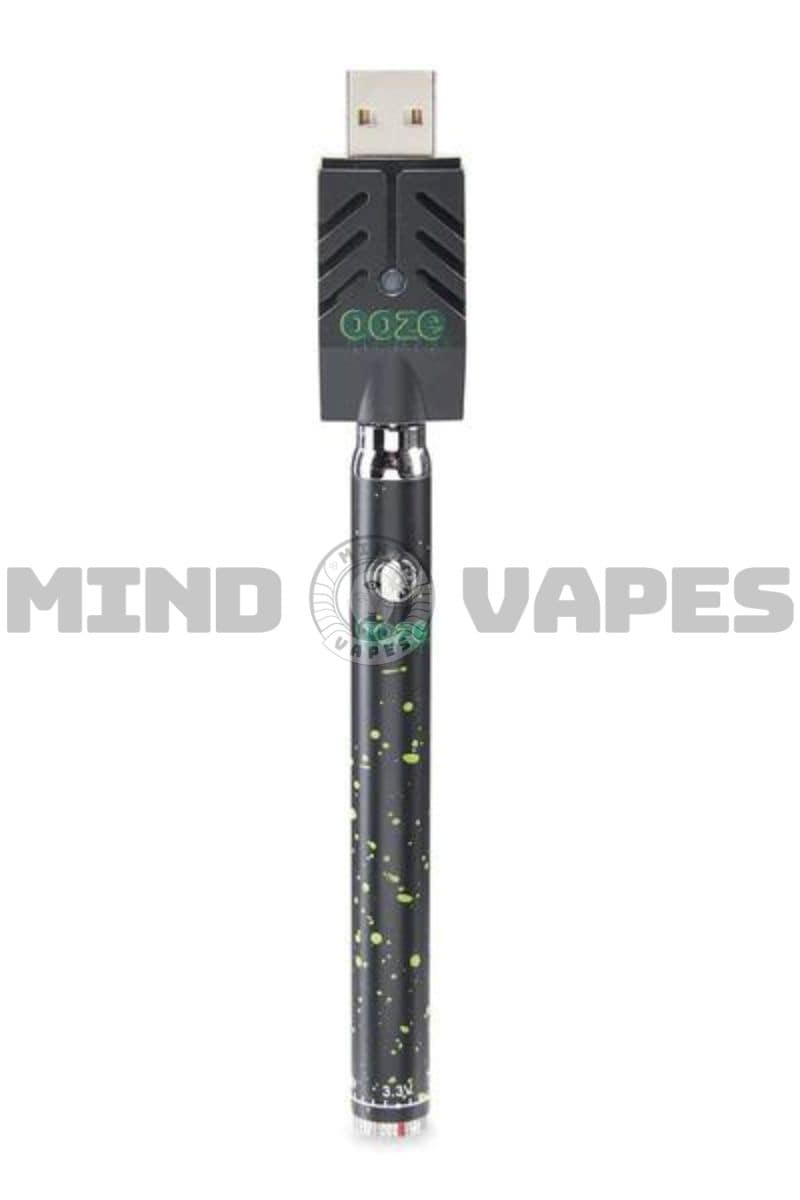 Ooze Slim Twist Pen Battery (1.0 version) Black Green Splatter