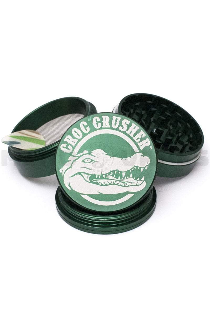 Croc Crusher - 2.5 inch 4 Piece Herb Grinder Green