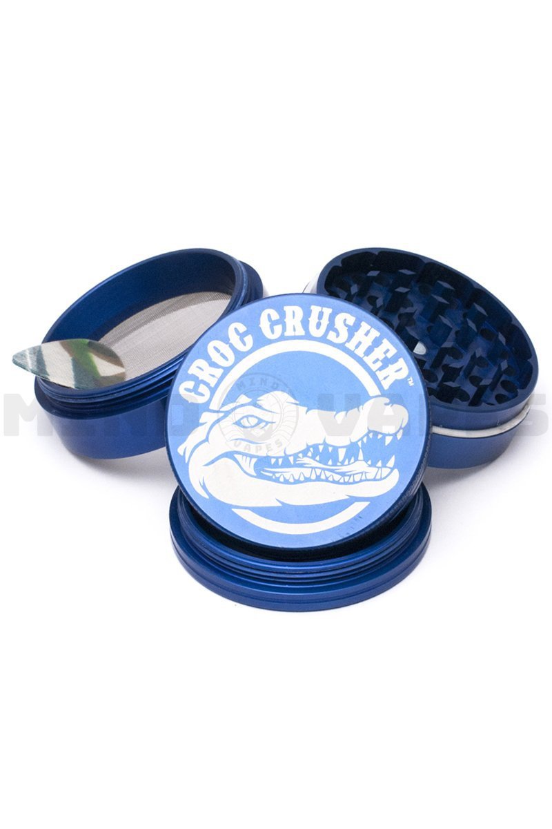 Croc Crusher - 2.5 inch 4 Piece Herb Grinder Blue