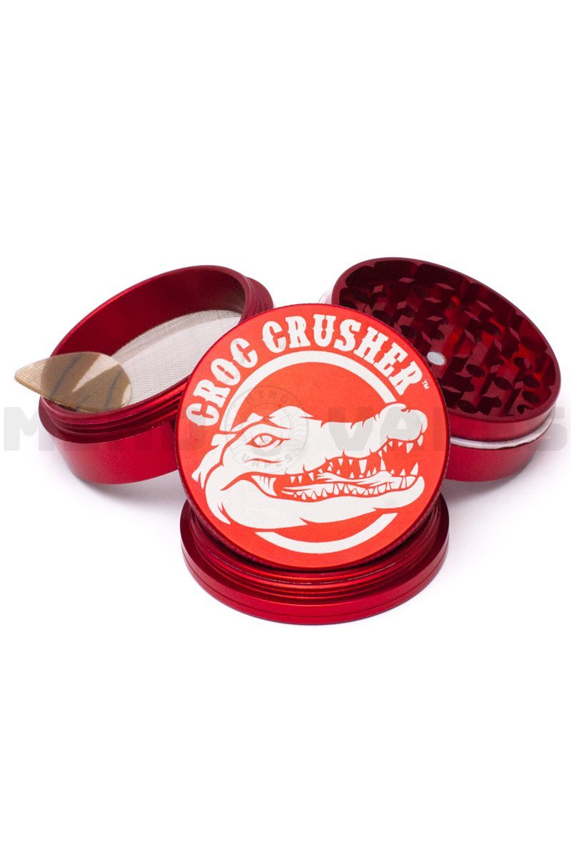 Croc Crusher - 2.5 inch 4 Piece Herb Grinder Red