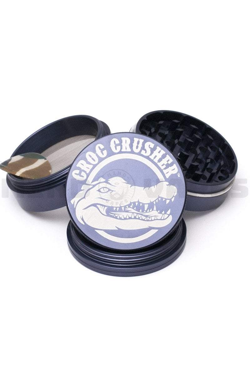 Croc Crusher - 2.5 inch 4 Piece Herb Grinder Cobalt Grey