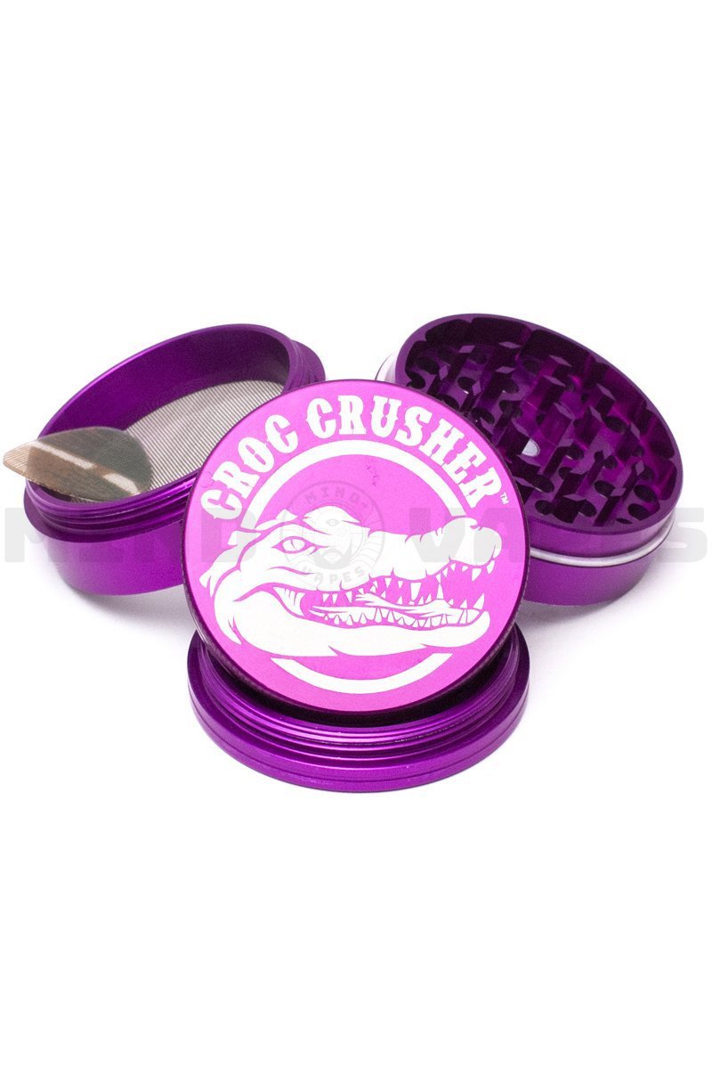 Croc Crusher - 2.5 inch 4 Piece Herb Grinder Purple