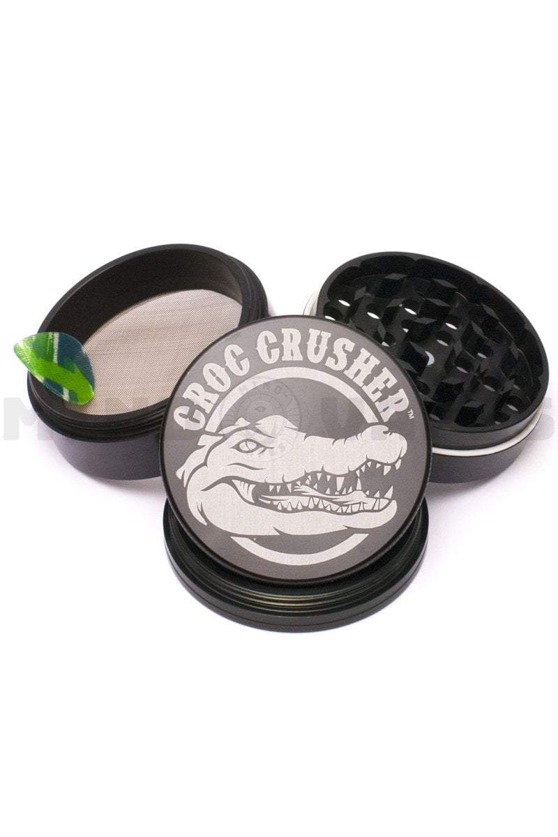 Croc Crusher - 3.5 inch 4 Piece Herb Grinder Black