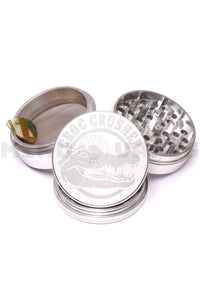 Croc Crusher - 3.5 inch 4 Piece Herb Grinder Silver