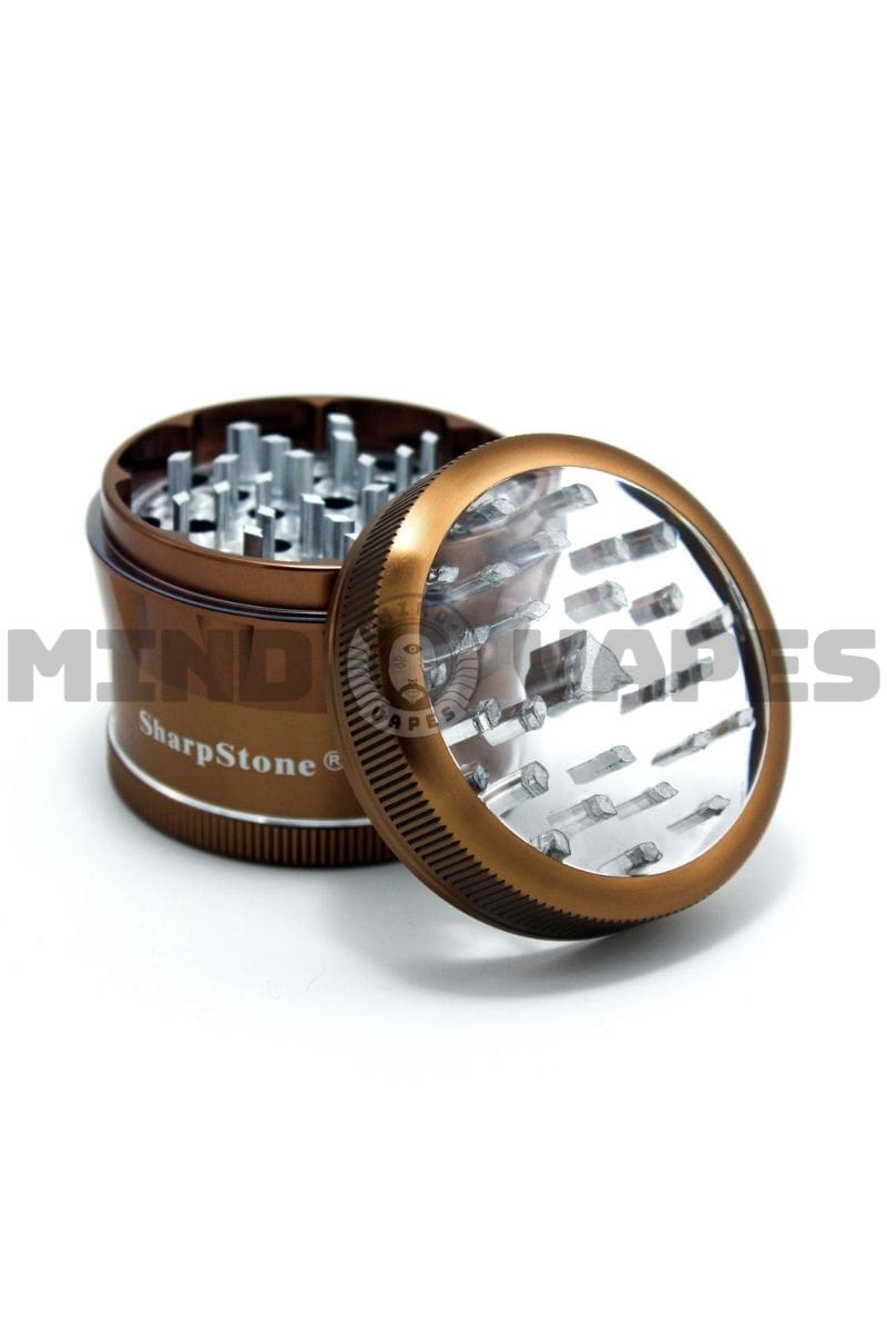 Sharp Stone - V2 4 Piece Clear Top Grinder Brown (Bronze) / 2.2''